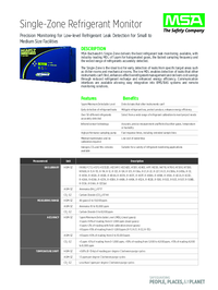 Thumbnail of document Data Sheet - SZ Single-Zone Refrigerant Leak Detector